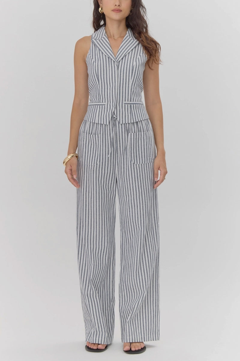 Hellen Stripe Pull On Pant