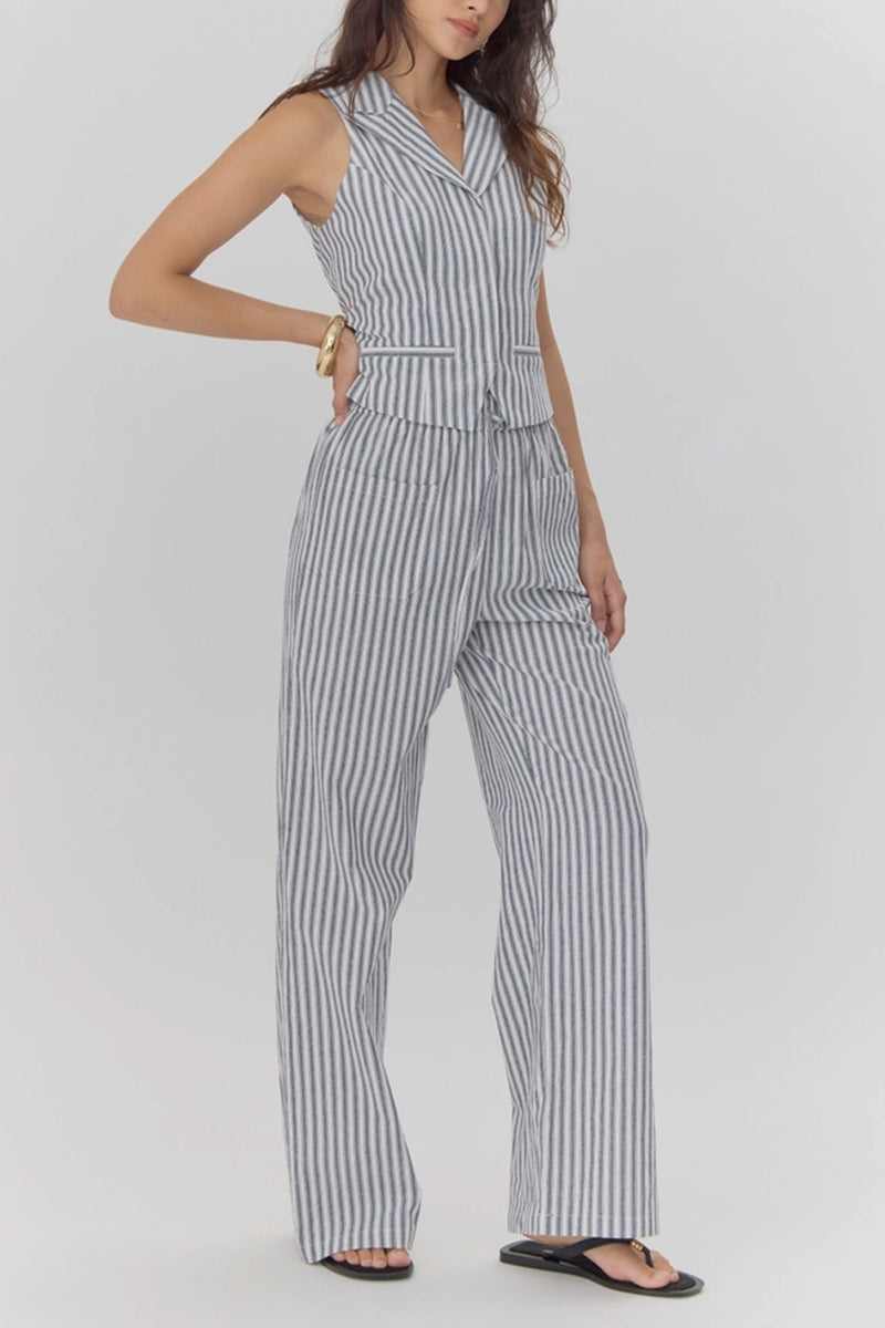 Hellen Stripe Pull On Pant