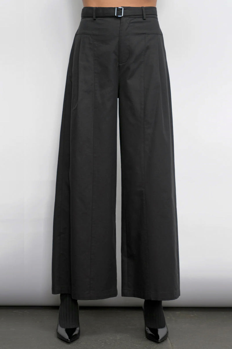 Hera Wide Leg Palazzo Twill Pants