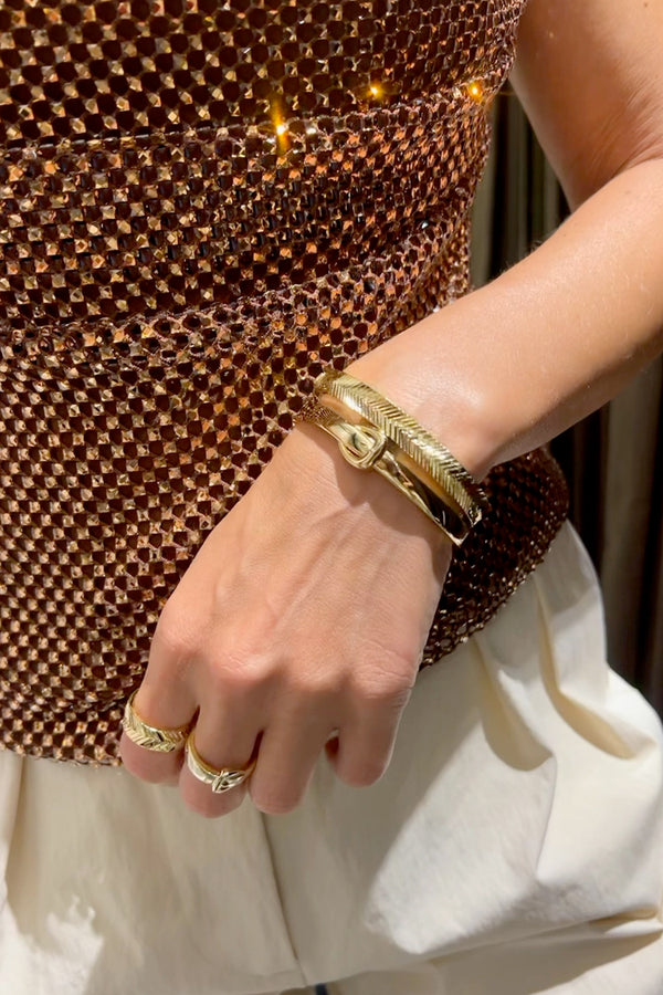 Hipster Belt Bangle - Gold