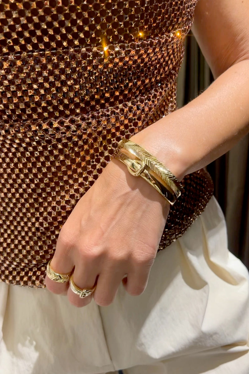 Hipster Belt Bangle - Gold