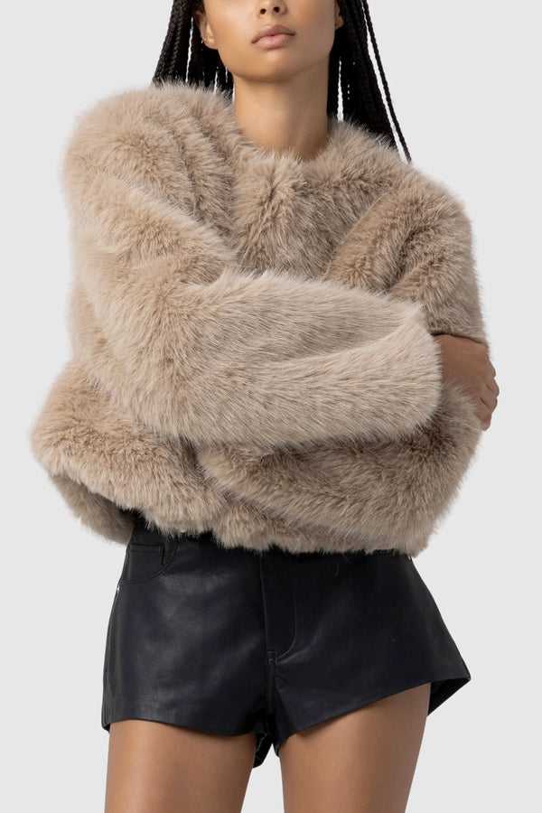 Prime Asset Faux Fur Crop Jacket
