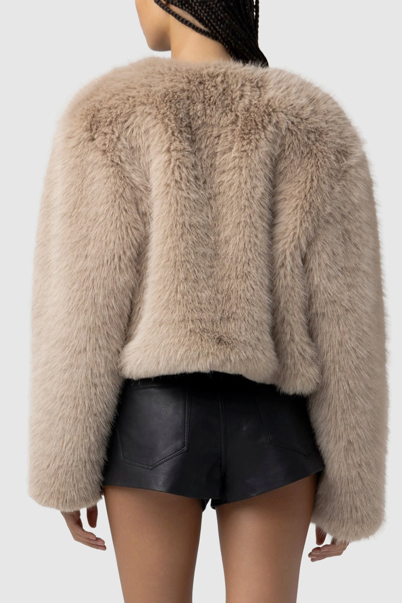 Prime Asset Faux Fur Crop Jacket