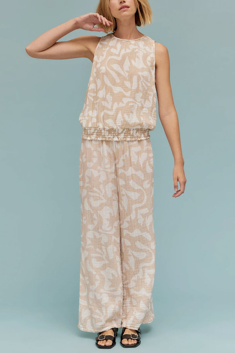 Janelle Printed Tie Neck Tank