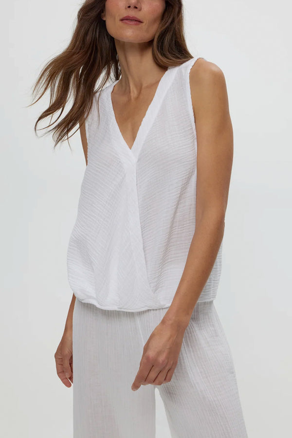 Kate Gauze Surplice Tank