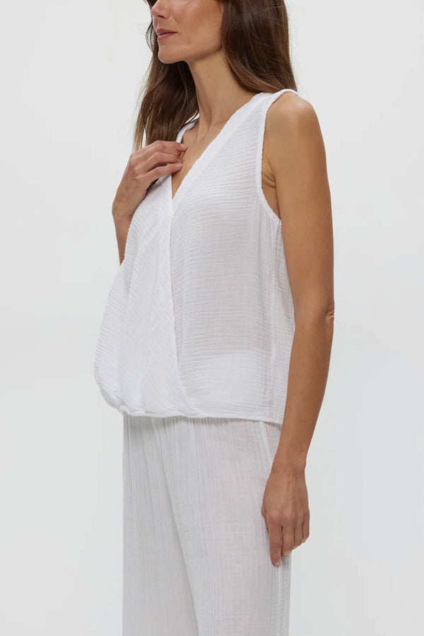 Kate Gauze Surplice Tank