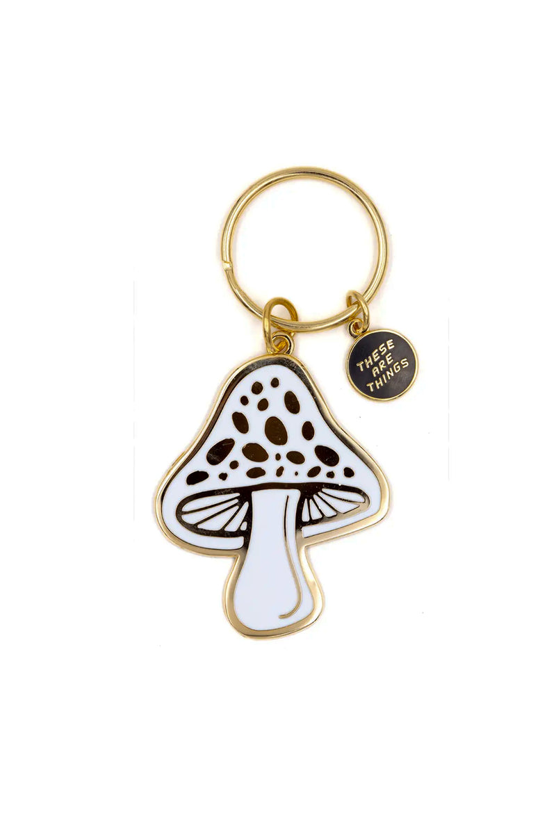 Enamel Keychain - Golden Mushroom