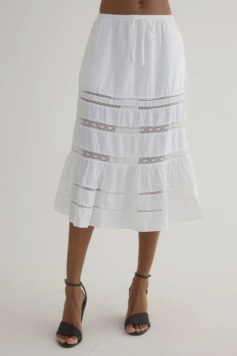 Lace Trim Tiered Skirt
