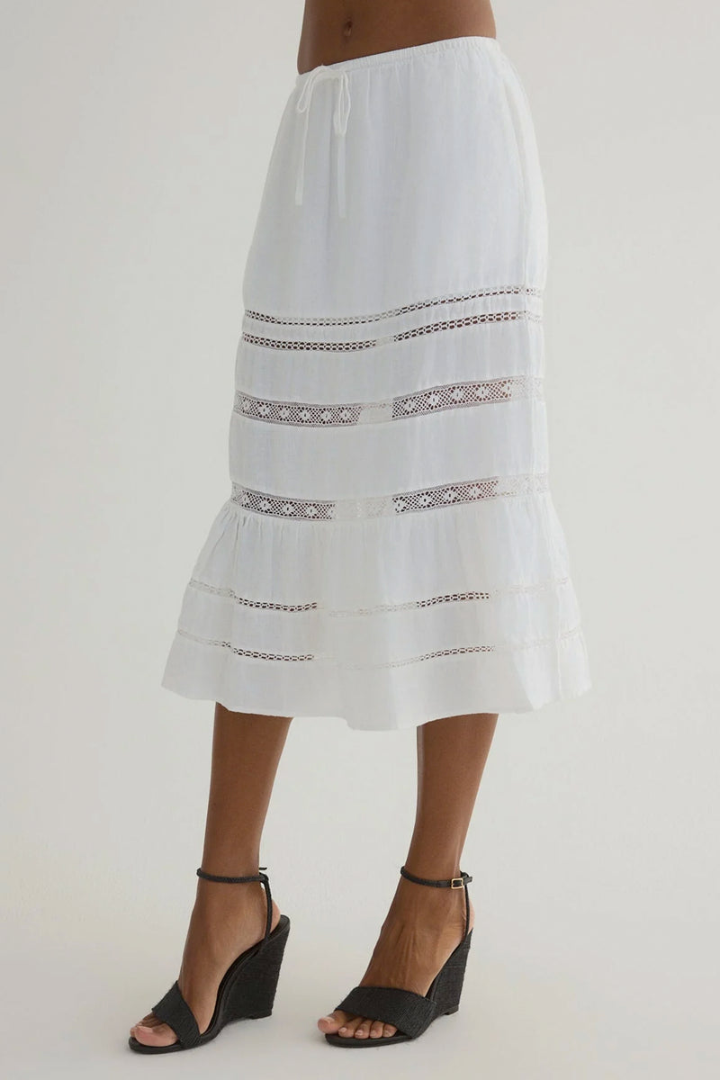Lace Trim Tiered Skirt