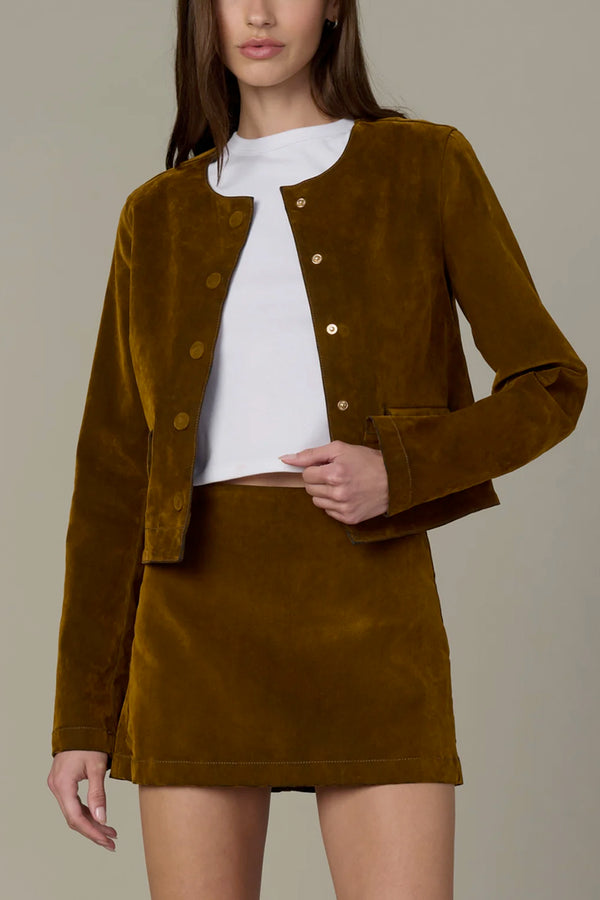The Lady Like Flocked Faux-Suede Jacket