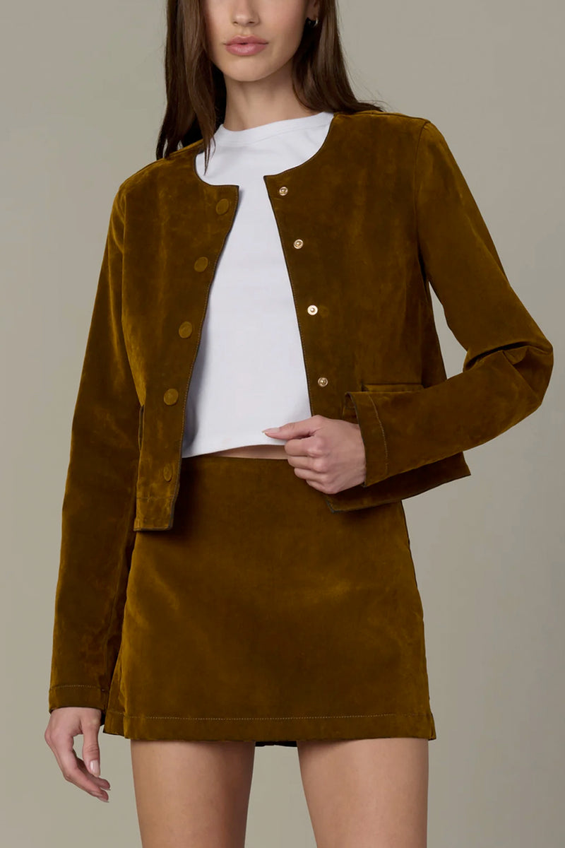 The Lady Like Flocked Faux-Suede Jacket