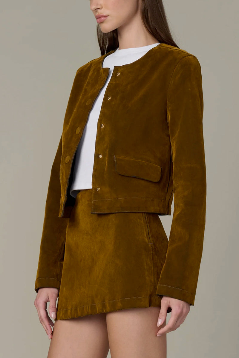 The Lady Like Flocked Faux-Suede Jacket