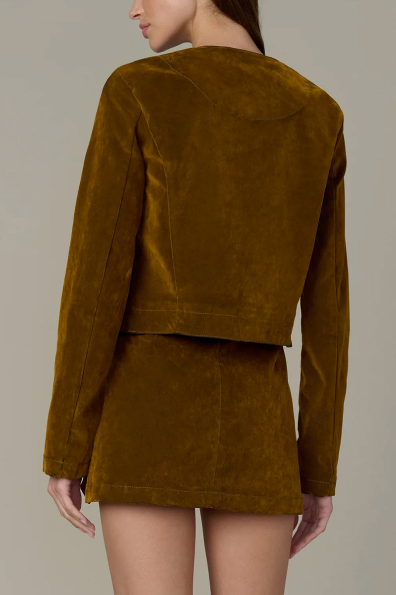 The Lady Like Flocked Faux-Suede Jacket