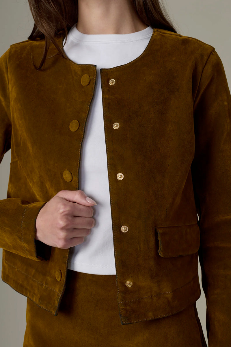 The Lady Like Flocked Faux-Suede Jacket