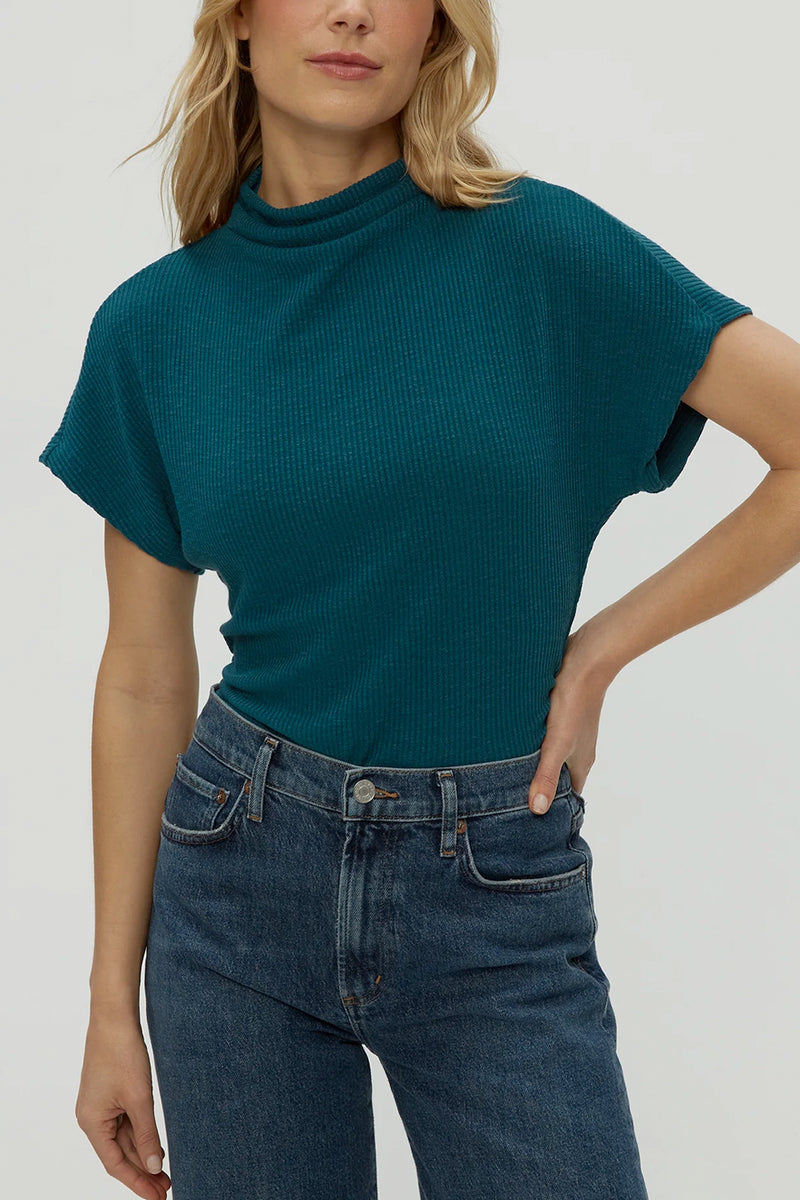 Lara Ribbed Mock Neck Top