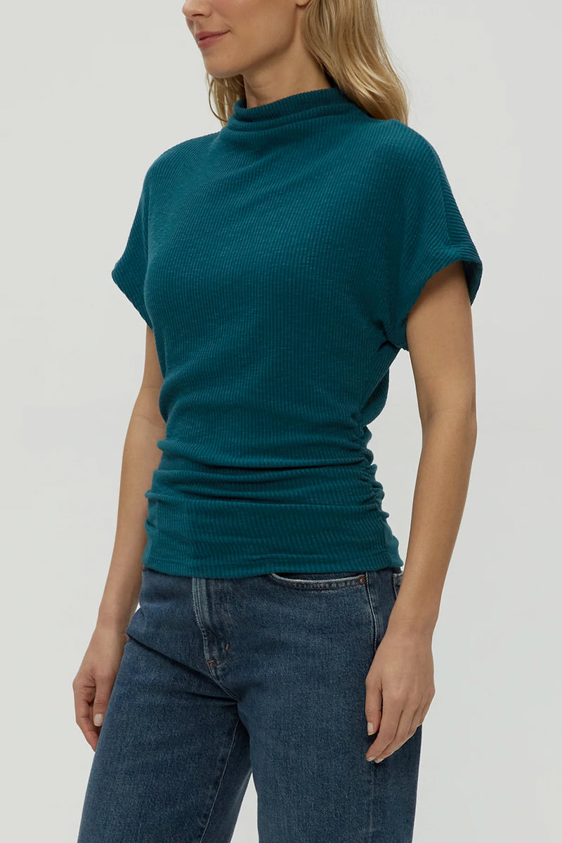 Lara Ribbed Mock Neck Top