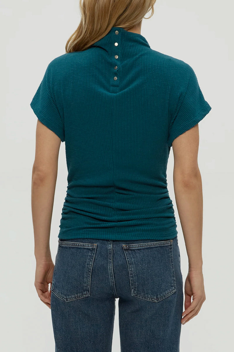 Lara Ribbed Mock Neck Top