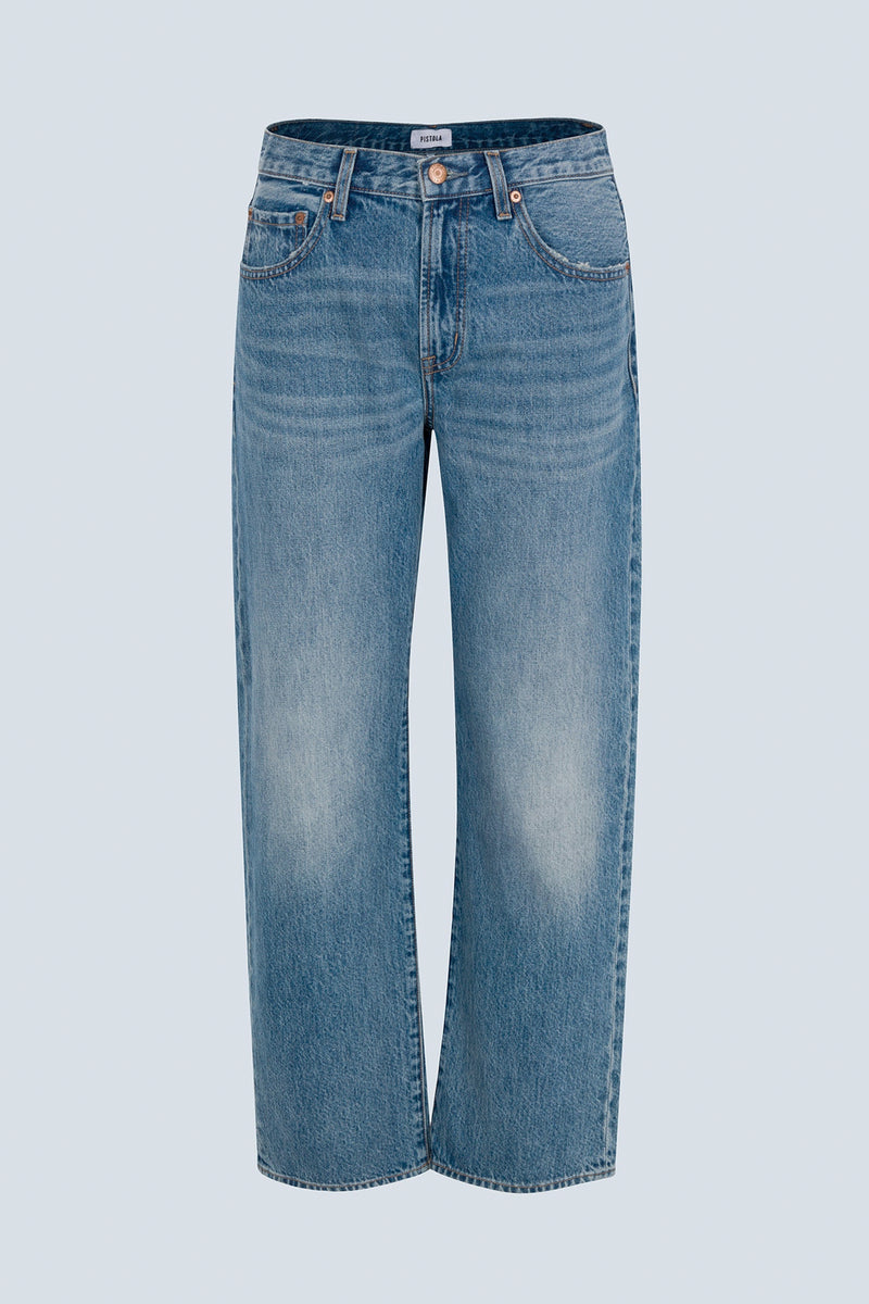 Lexi Mid Rise Bowed Straight Jean