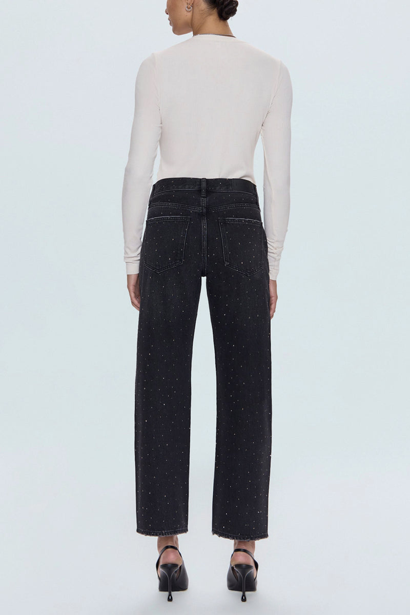 Lexi Mid Rise Bowed Straight Jean