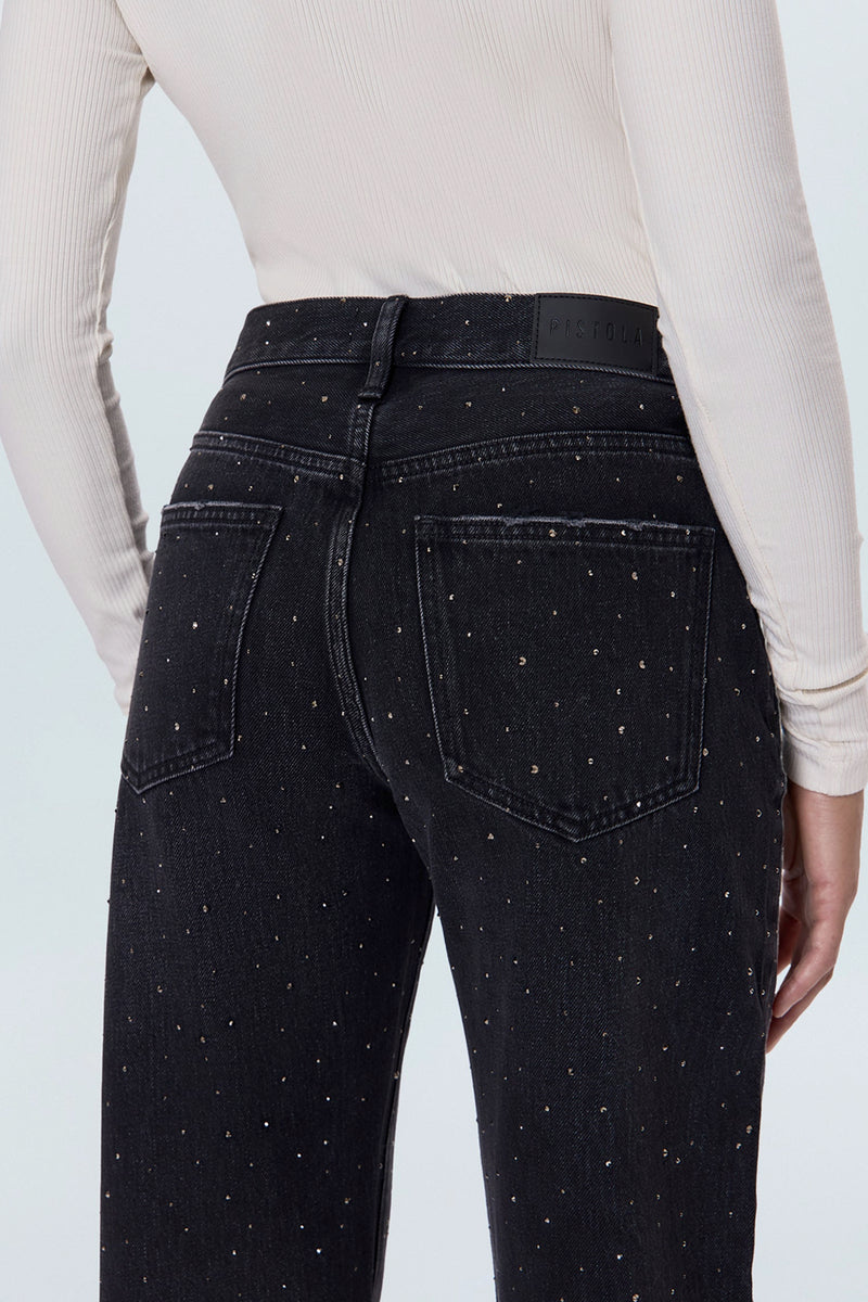 Lexi Mid Rise Bowed Straight Jean