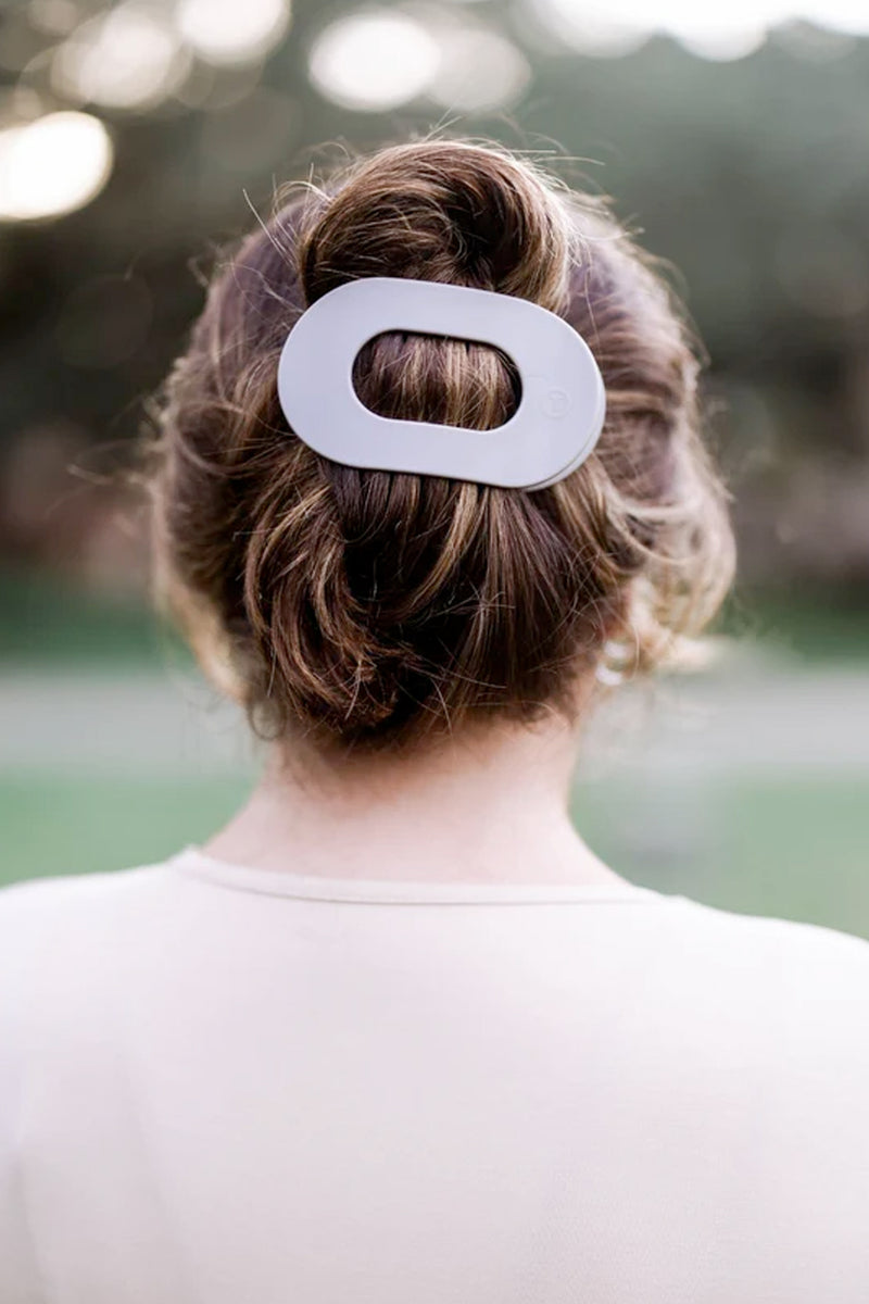 Flat Round Silver Flames Clip - 3 sizes