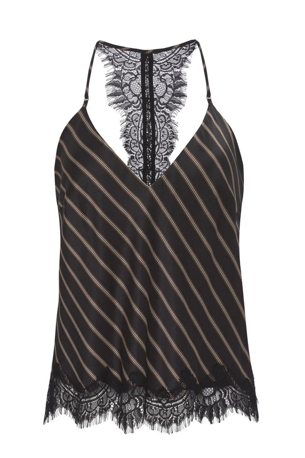 Lucy Crop Stripe Silk Cami