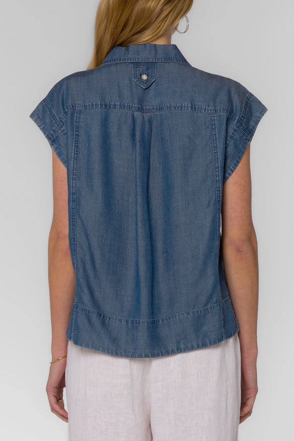 Manny Sleeveless Button Up
