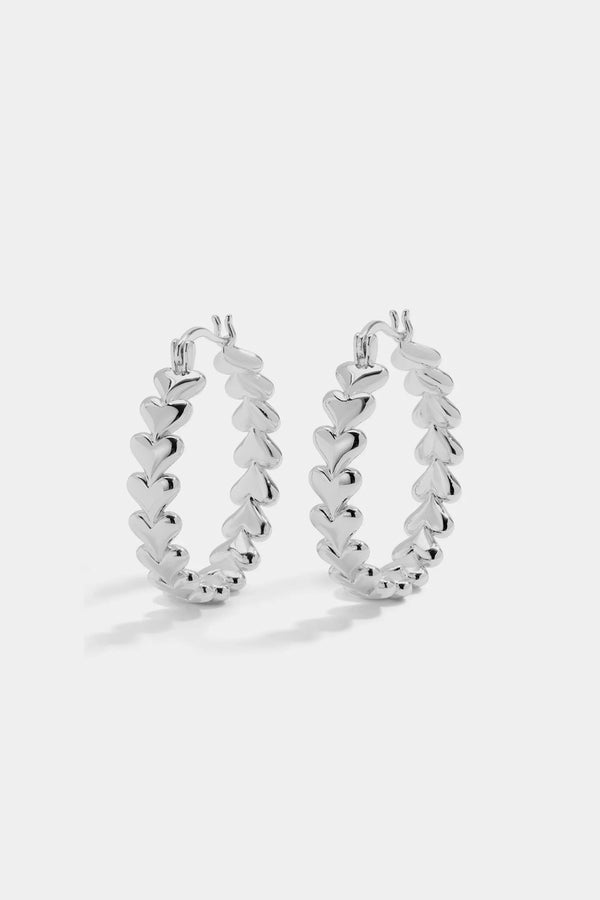 Mariah Silver Heart Hoop