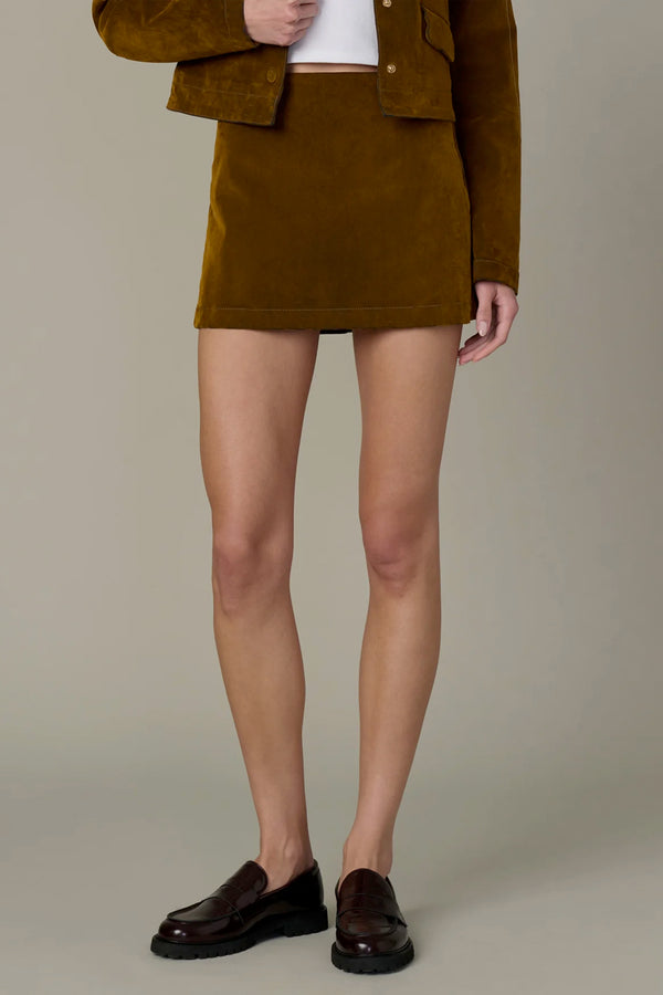 The Flocked Faux-Suede Mini Skirt