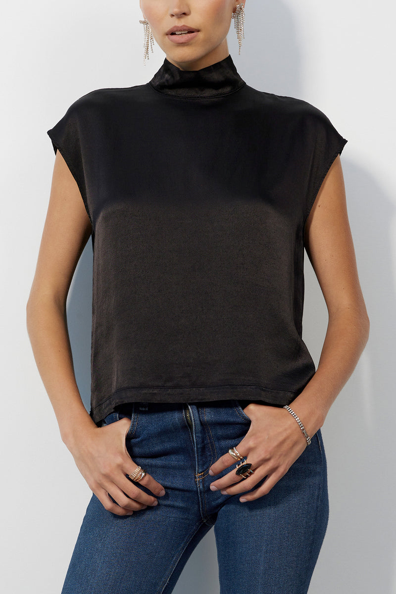 Mock Neck Muscle Tee