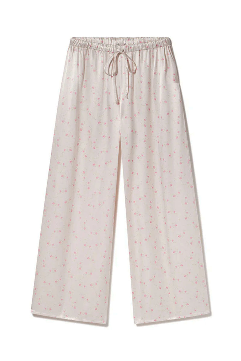 Mya Crop Satin Palazzo Print Pant