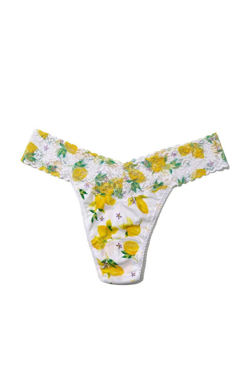 Supima Cotton Printed Original Rise Thong - Make Lemonade