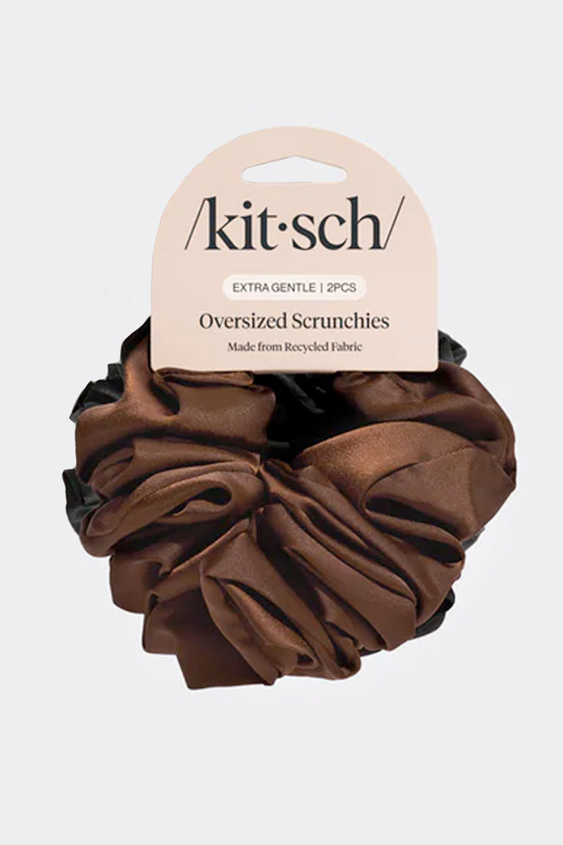 Oversized Scrunchies - Black & Chocolate