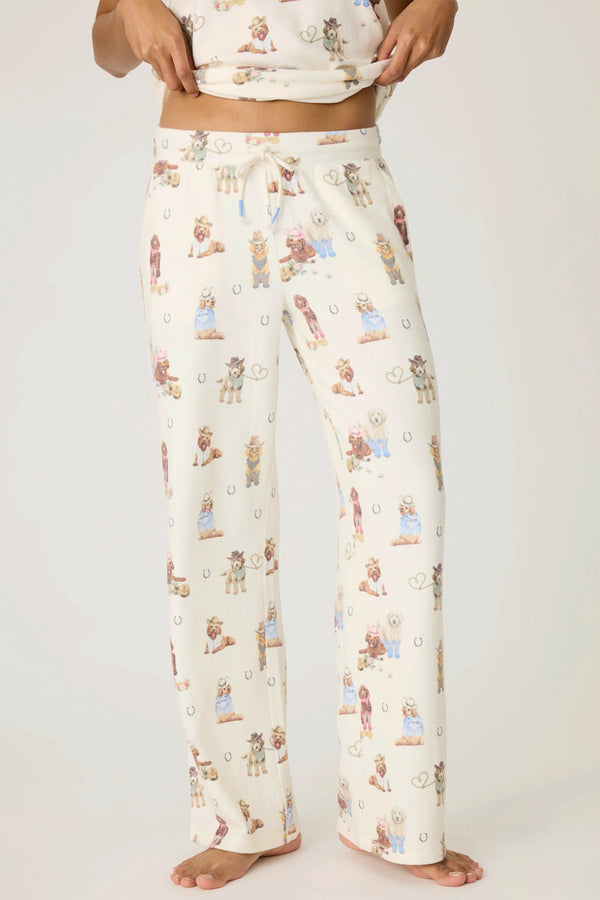 Ruff On The Range Dog Print Open Leg Pant