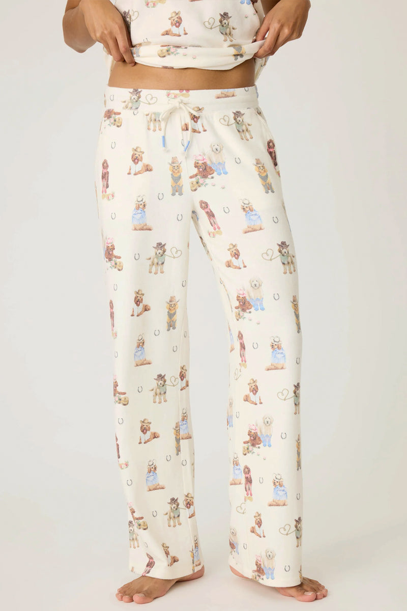 Ruff On The Range Dog Print Open Leg Pant