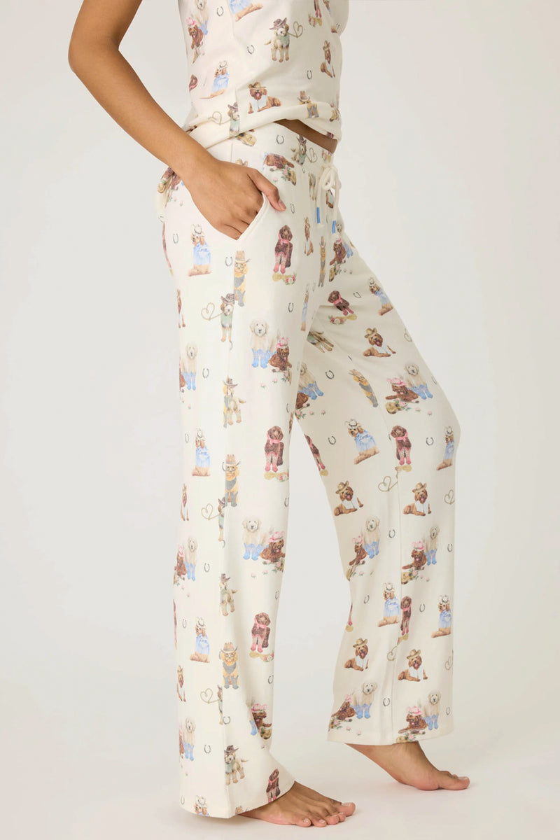 Ruff On The Range Dog Print Open Leg Pant