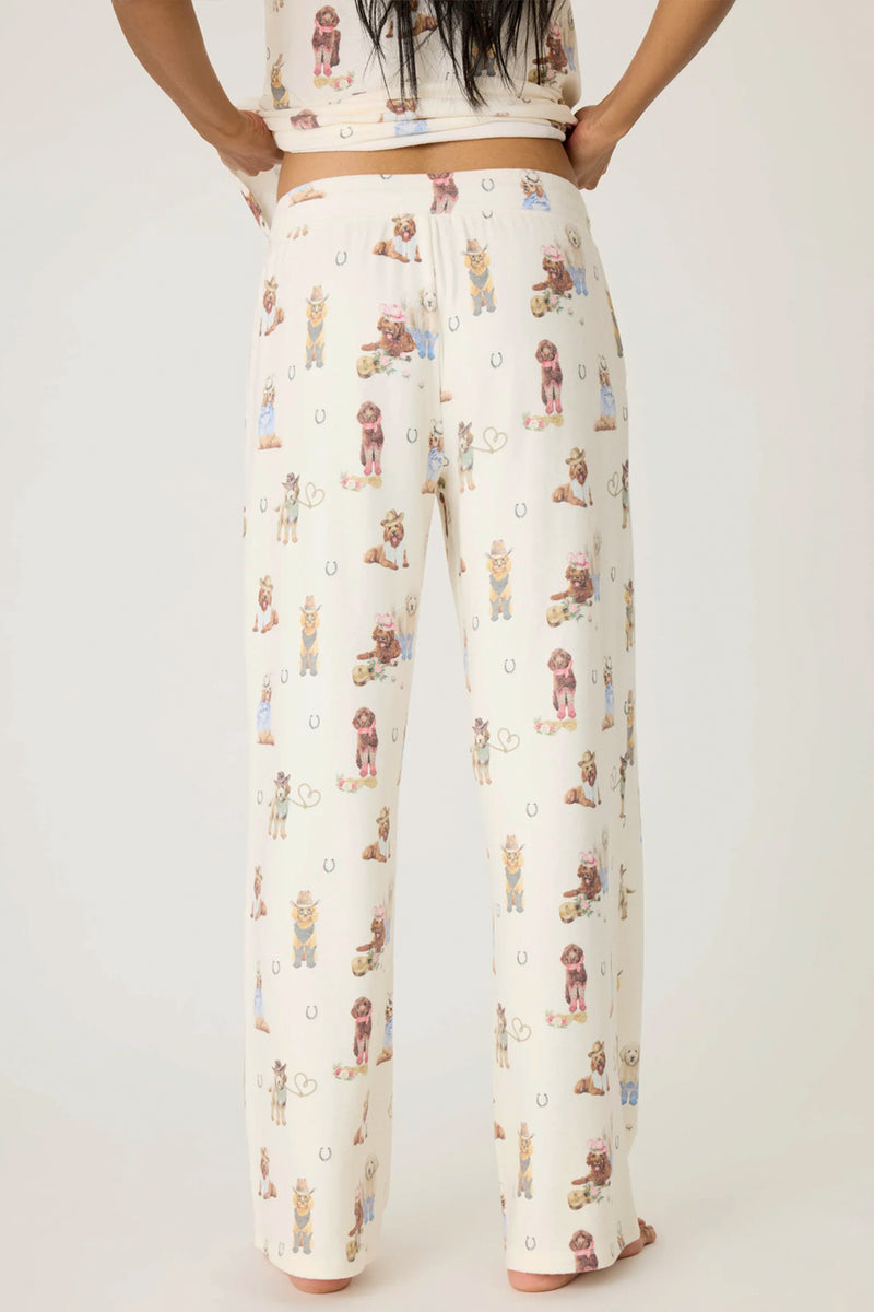 Ruff On The Range Dog Print Open Leg Pant