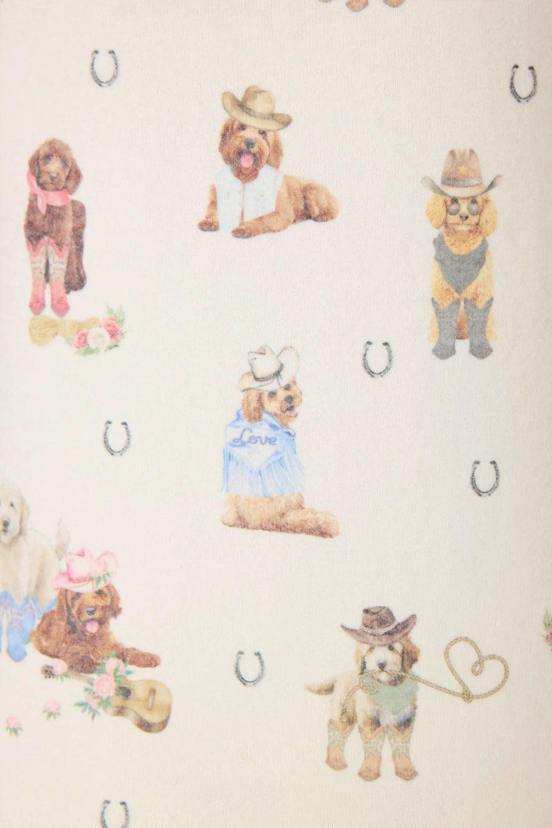 Ruff On The Range Dog Print Open Leg Pant