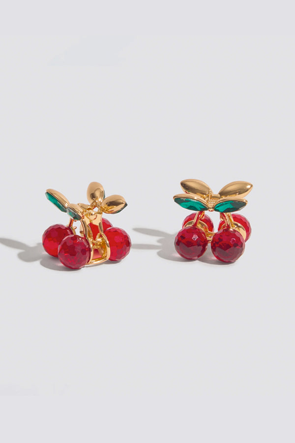 Mini Rhinestone Cherry Claw Clips