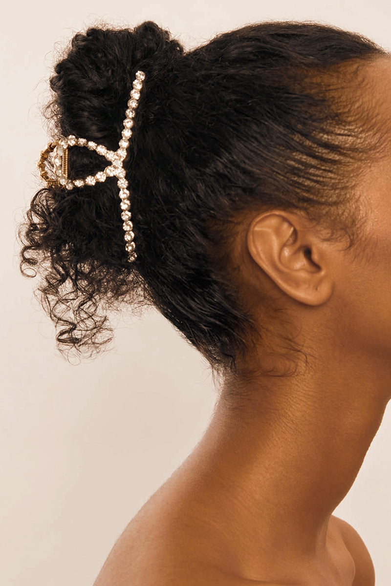 Metal Rhinestone Loop Claw Clip