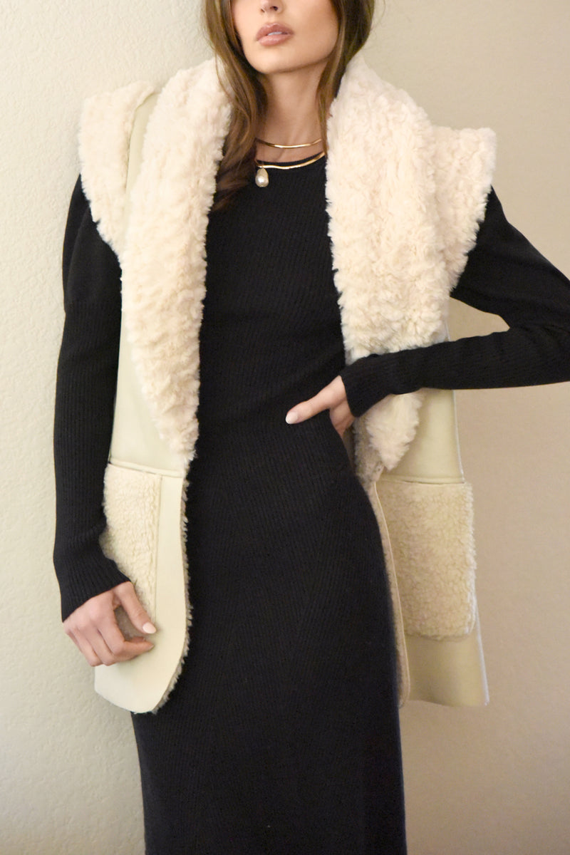 Riley Faux Fur Leather Vest