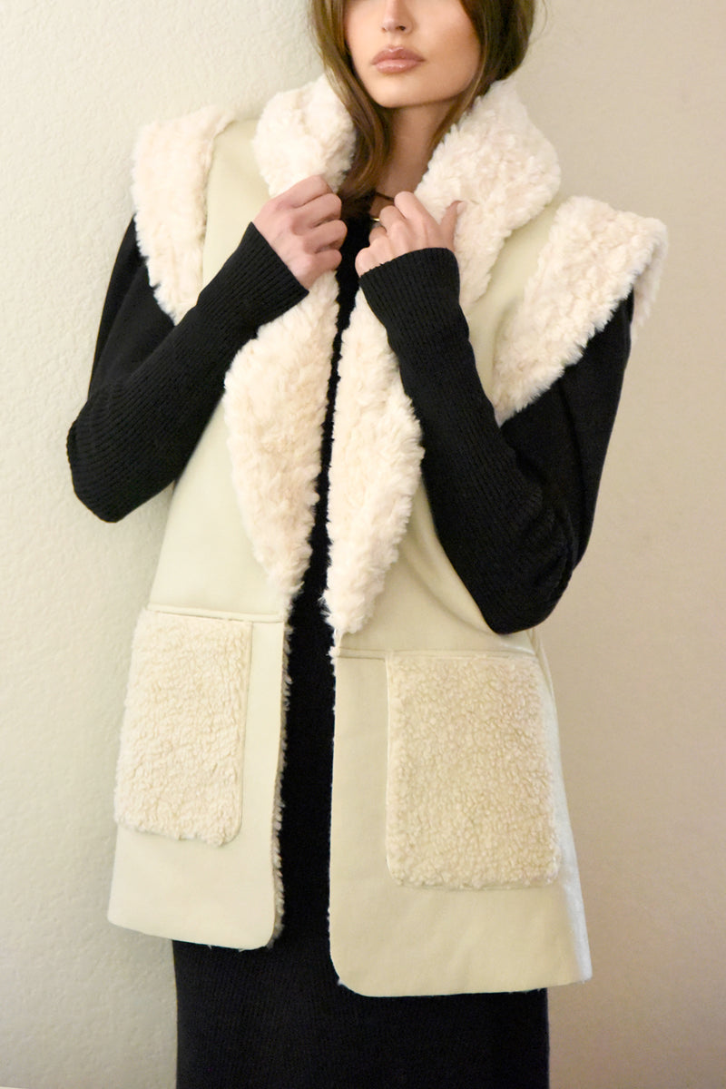 Riley Faux Fur Leather Vest