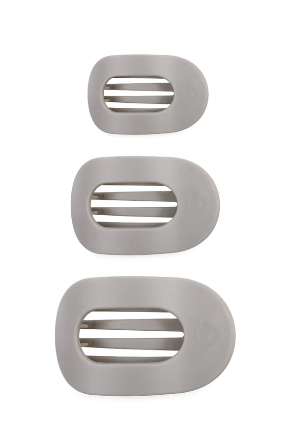 Flat Round Silver Flames Clip - 3 sizes