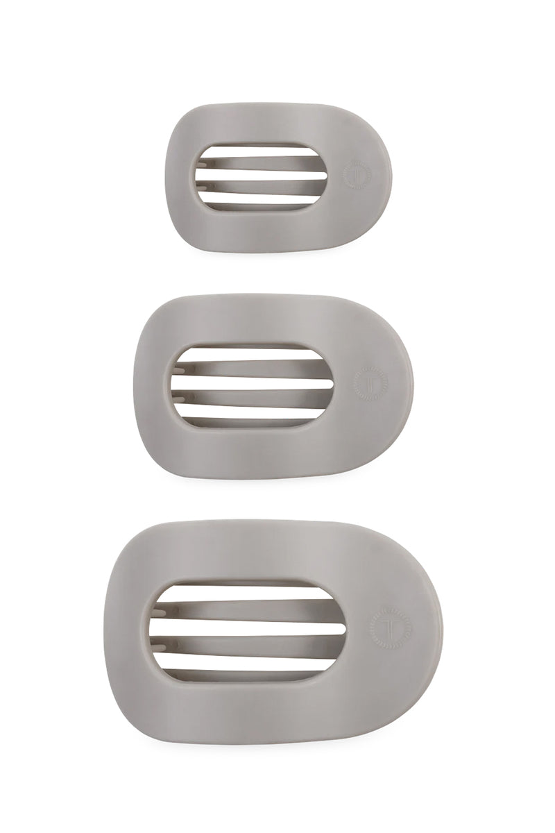 Flat Round Silver Flames Clip - 3 sizes