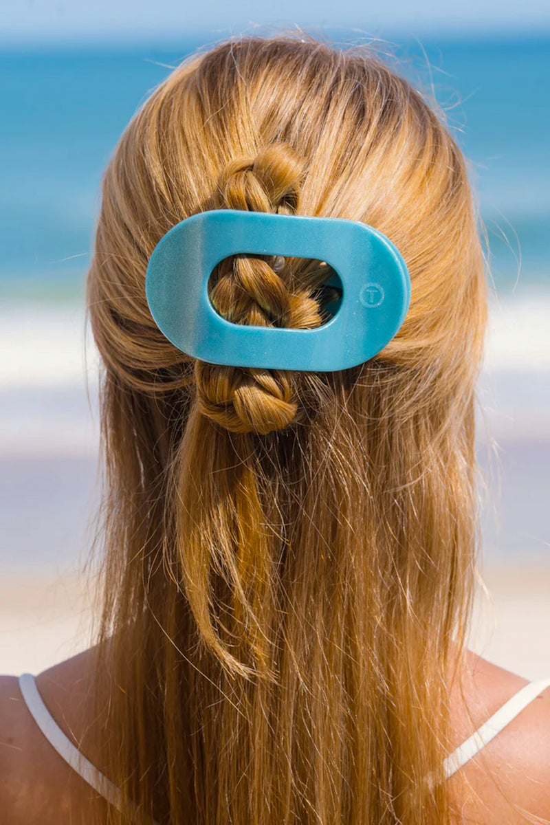 Flat Round Blue Seas Clip - 2 sizes