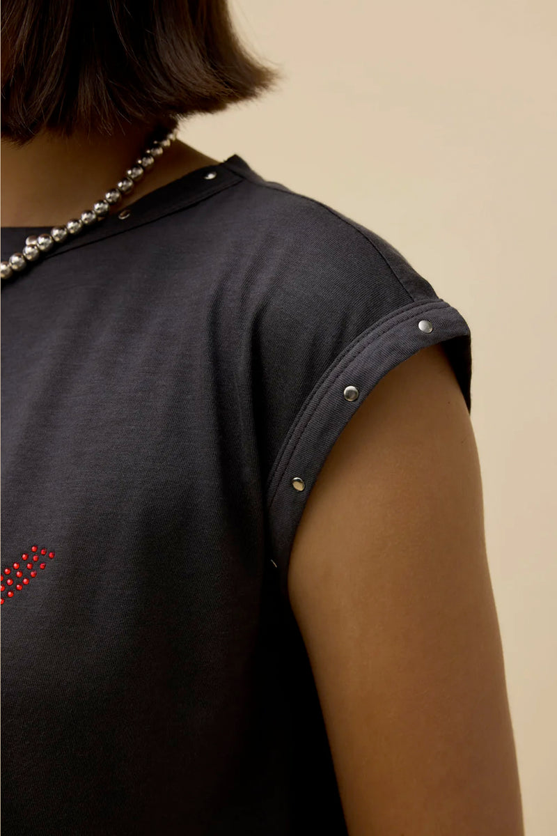 The Roxy Rhinestone Swing Muscle Tank