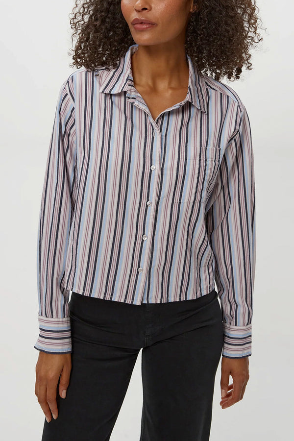 Scarlet Cropped Button Down Shirt