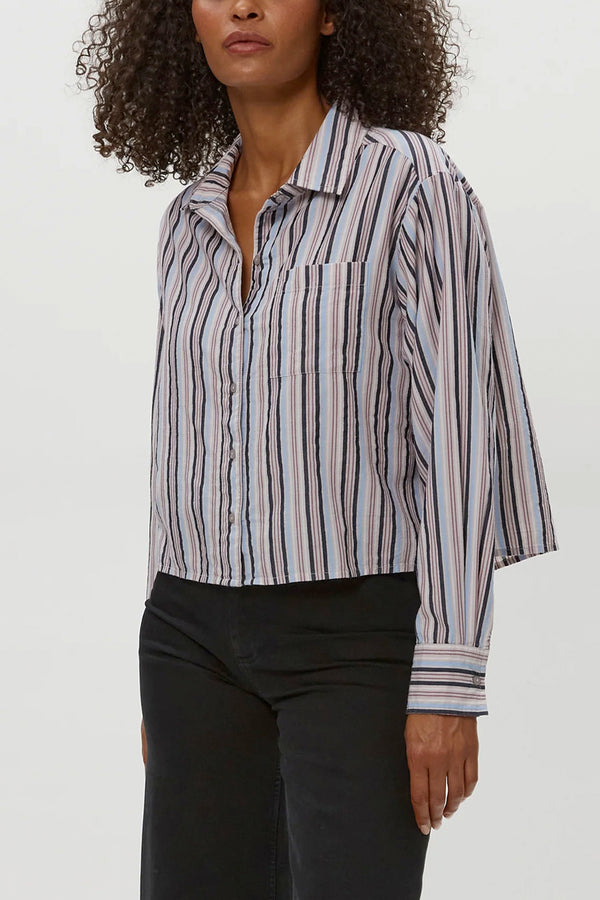 Scarlet Cropped Button Down Shirt