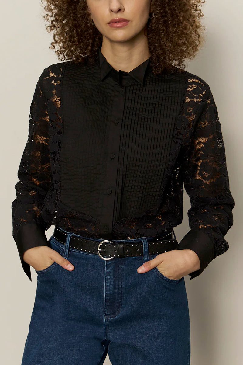 Serendipity Lace Tuxedo Shirt