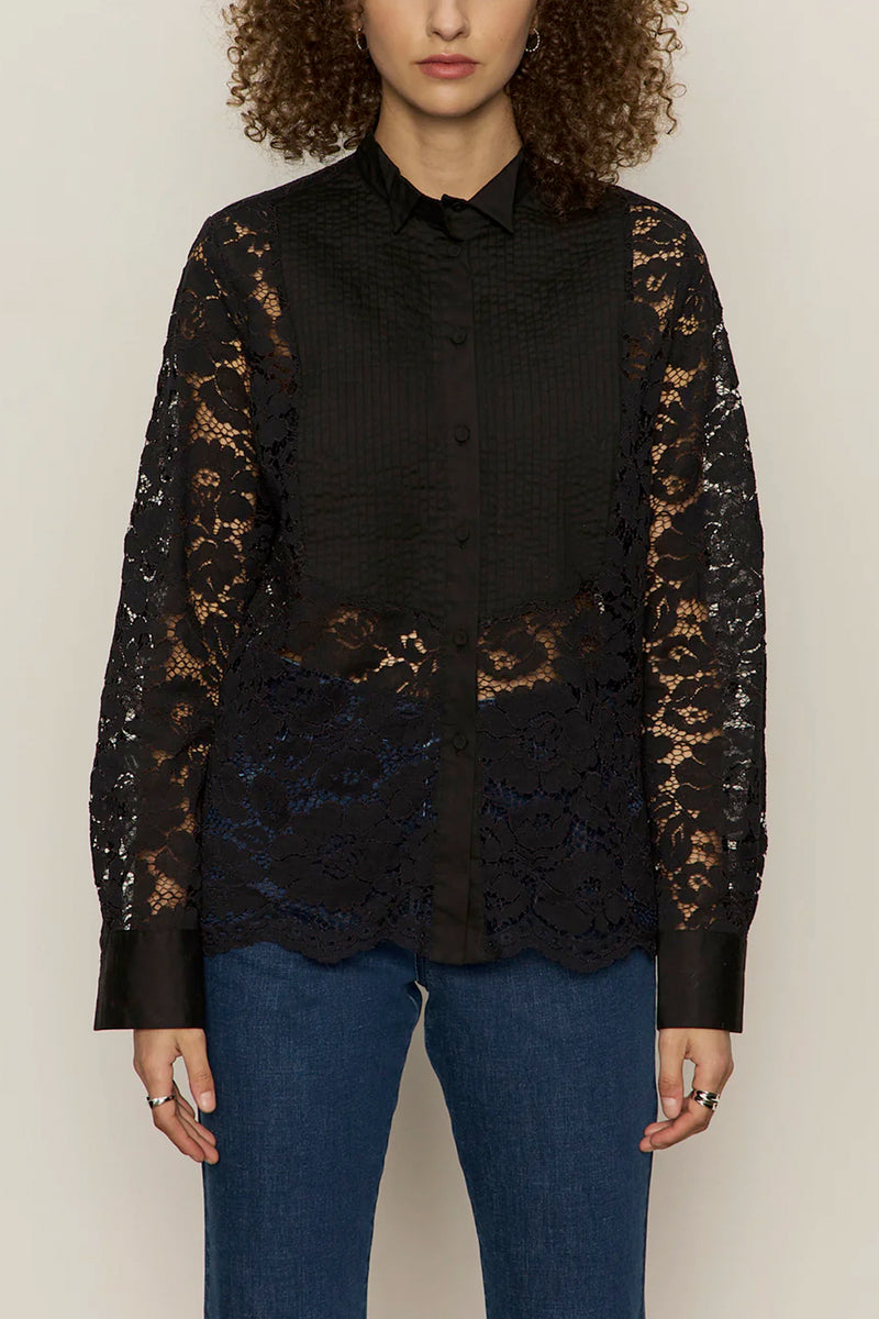 Serendipity Lace Tuxedo Shirt